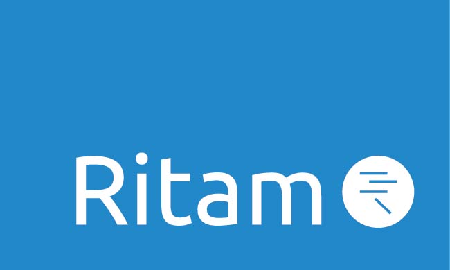 Ritam logo negativ blue